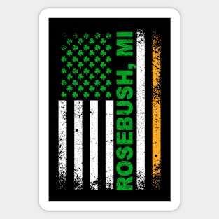 Irish American Flag ROSEBUSH, MI Sticker